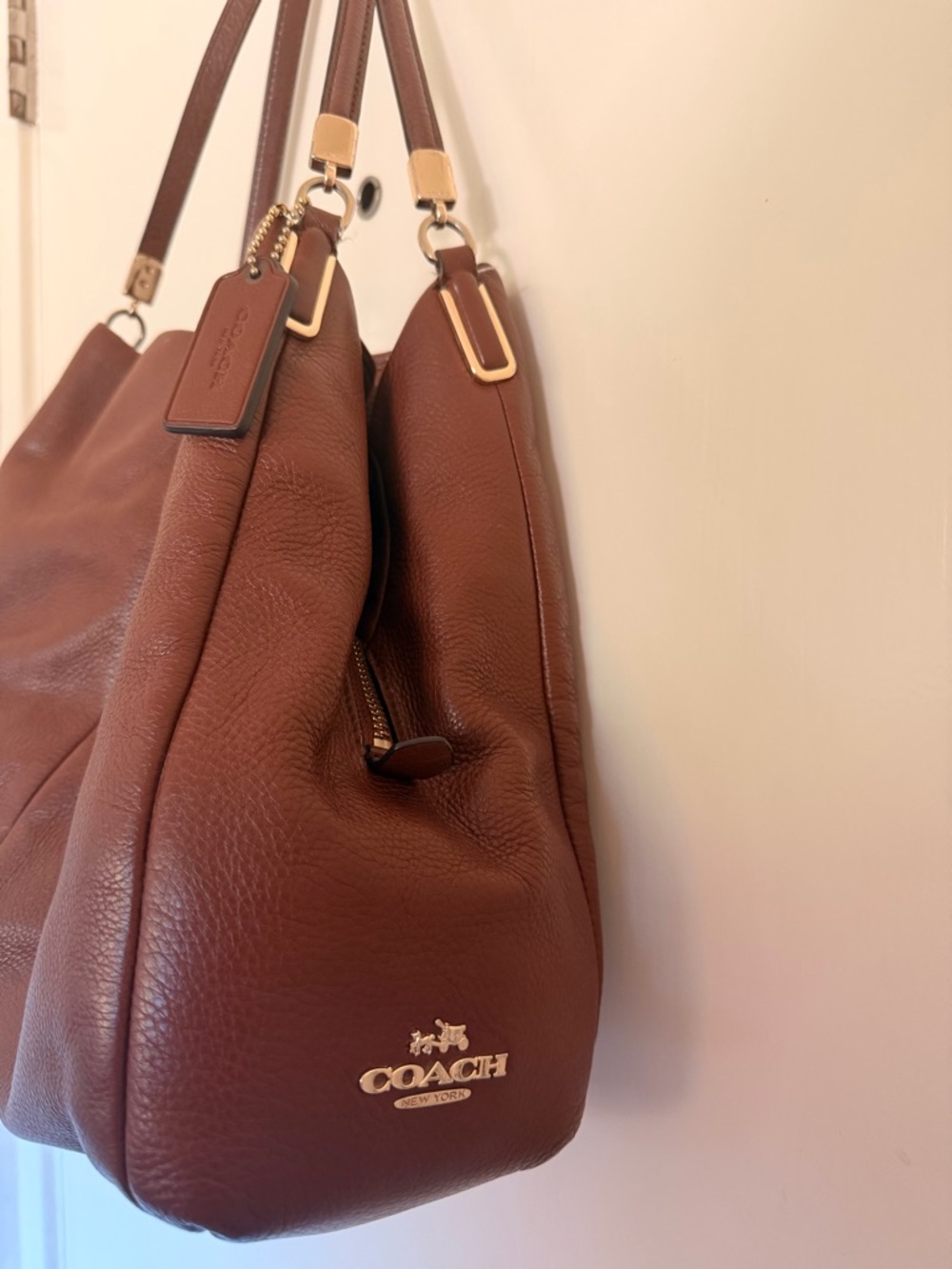COACH Leather Shoulder Tote - Picture 2 of 14